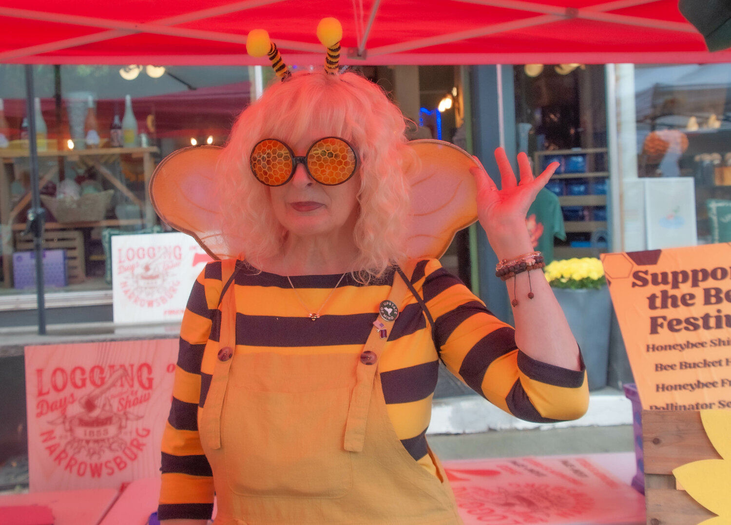 Barbara Kitchen wasn't about to let anything rain on her Honey Bee parade. Clearly.